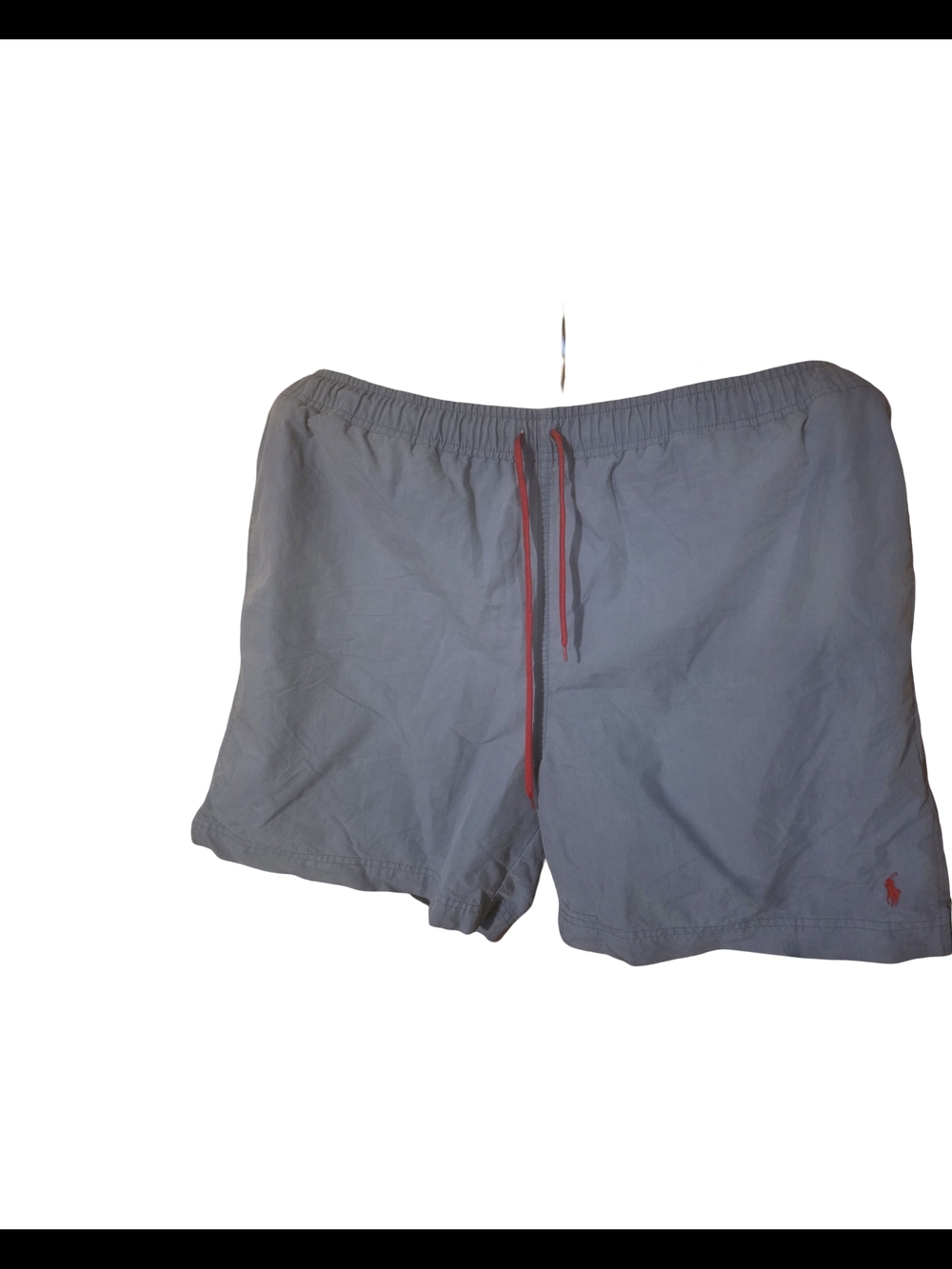 Polo by Ralph Lauren Light Gray Athletic Shorts with Red Drawstring